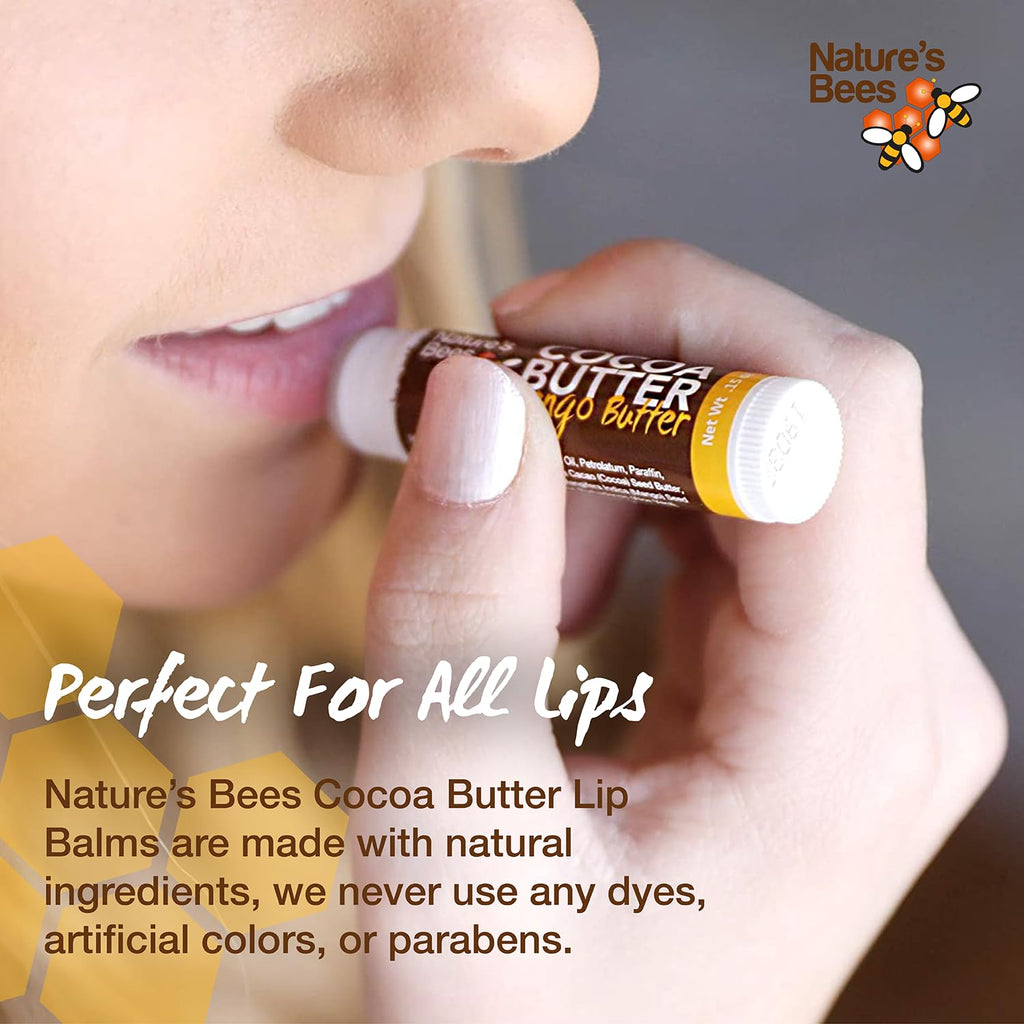 Nature’s Bees Cocoa Butter Lip Balm 72-Pack - Original Flavor Collection (Olive Oil, Mango Butter, Shea Butter)