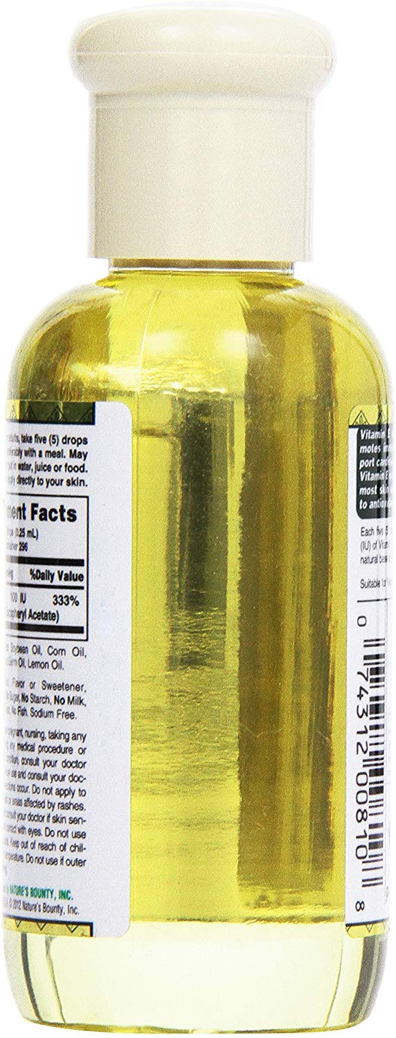 Nature's Bounty E Oil 30,000IU – 2.5 Fl Oz (Pack of 2) | Vegetarian Vitamin E Oil