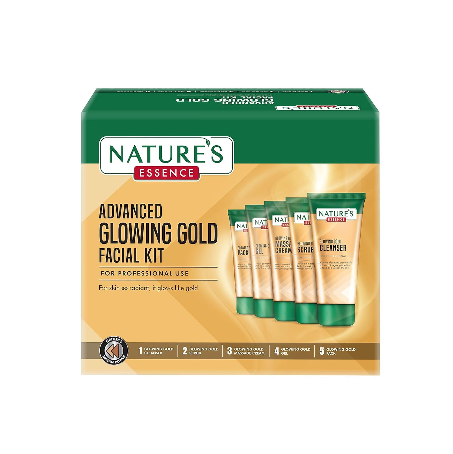 NATURES ESSENCE Glowing Gold Facial Kit, 500G | Spa-Quality Glow at Home