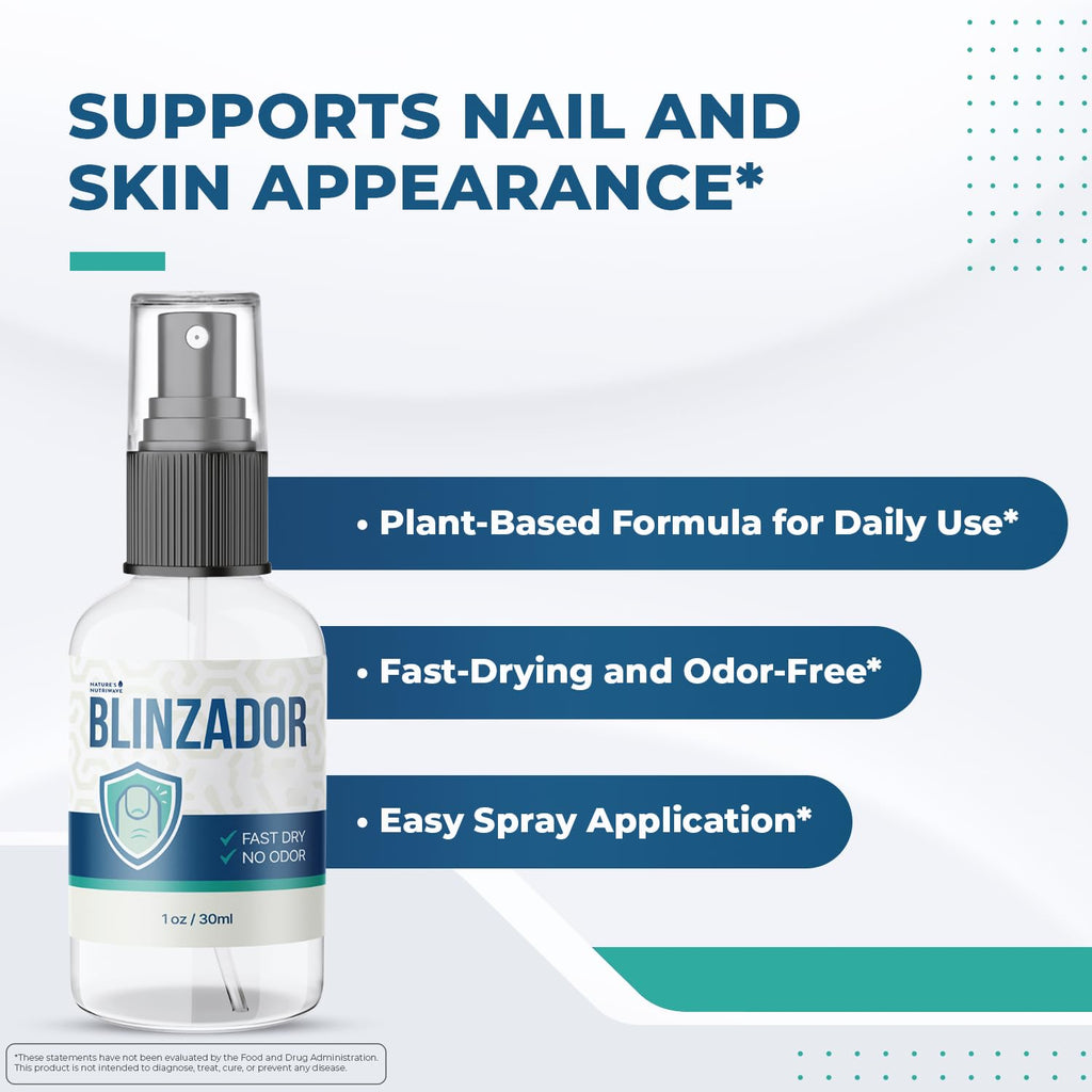 Nature’s NutriWave Blinzador – Natural Plant-Based Foot & Nail Spray | Fast-Drying, Odorless, 1oz