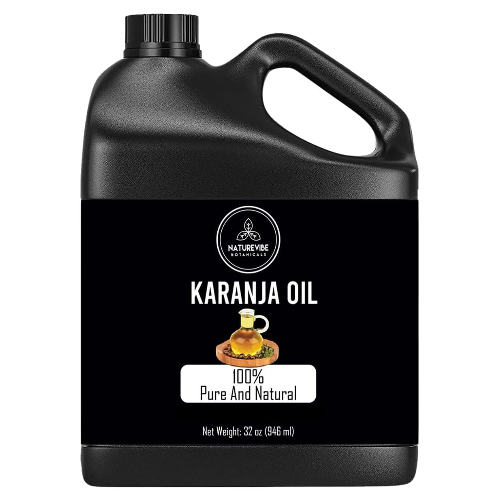 Naturevibe Botanicals Karanja Oil 32oz – 100% Pure & Natural for Skin & Hair Care