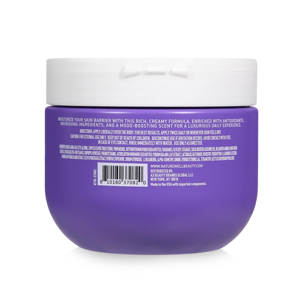 NATURE WELL Blissy Whipped Body Cream — Ultra-Moisturizing, Quick-Absorbing, Vanilla & Sandalwood, 12 oz