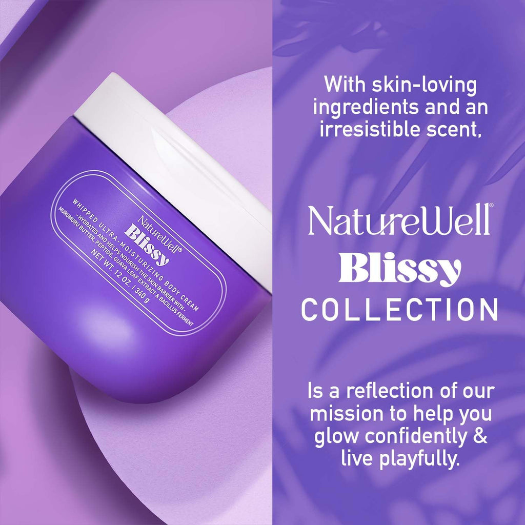 NATURE WELL Blissy Whipped Body Cream — Ultra-Moisturizing, Quick-Absorbing, Vanilla & Sandalwood, 12 oz