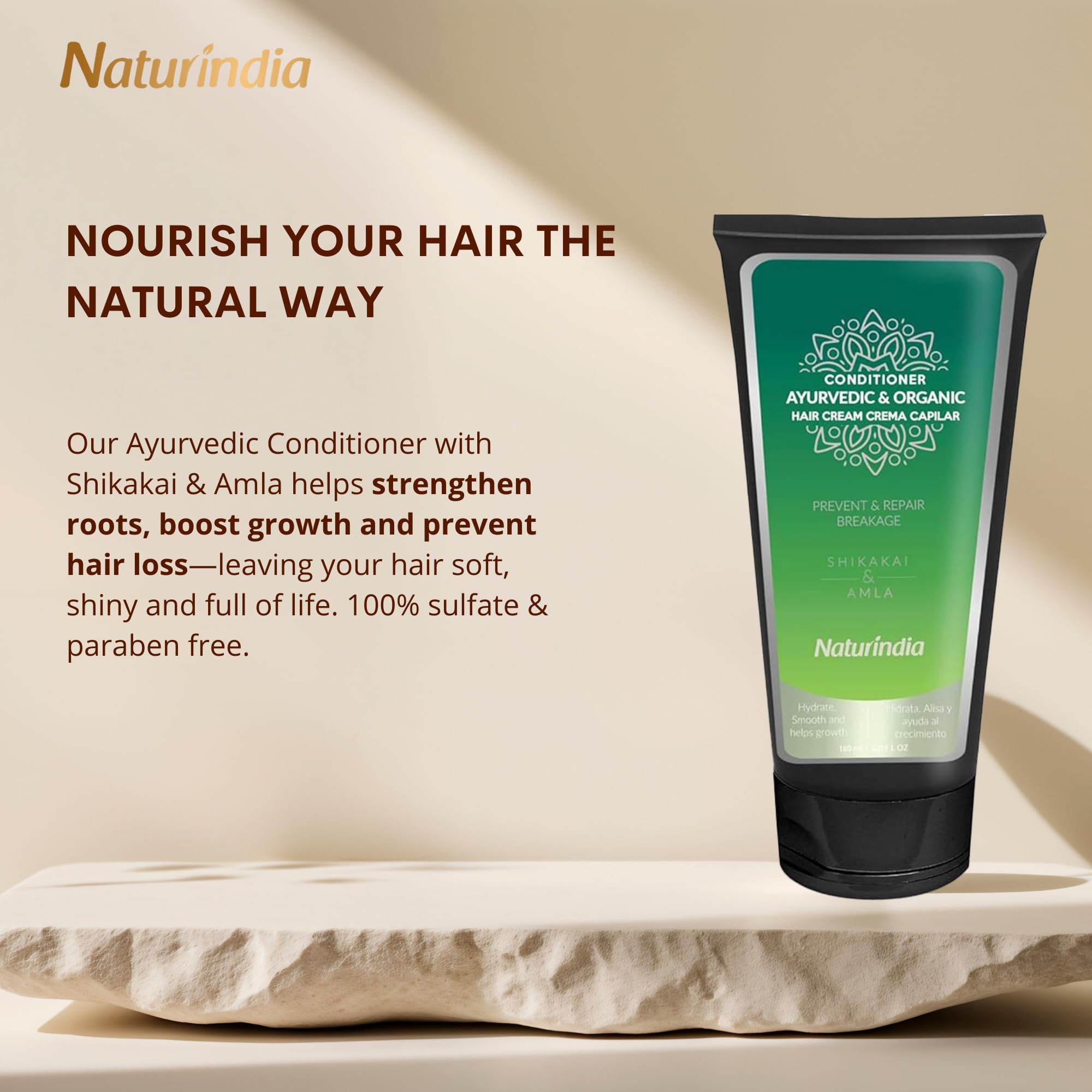 Naturindia Deep Conditioner for Damage Dry Hair – Ayurvedic Aloe, Shikakai & Amla
