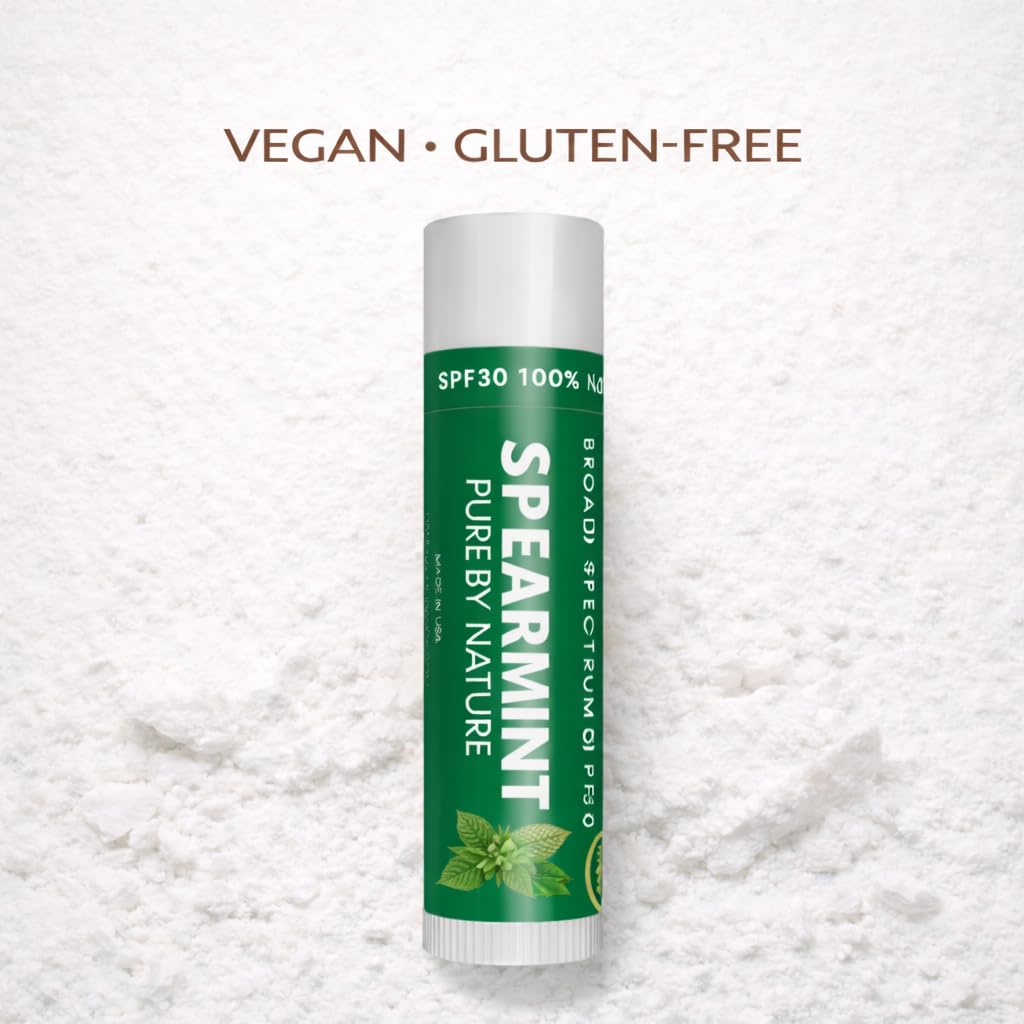 Naturistick SPF 30 Vegan Lip Balm – Mineral Zinc Oxide, 5-Pack Spearmint