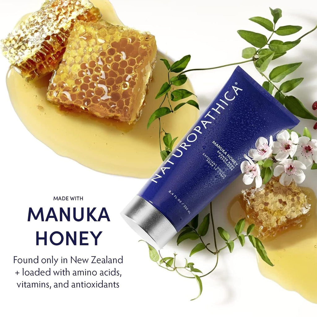 Naturopathica Manuka Honey Shower Exfoliator — Hydrating Body Scrub for All Skin Types