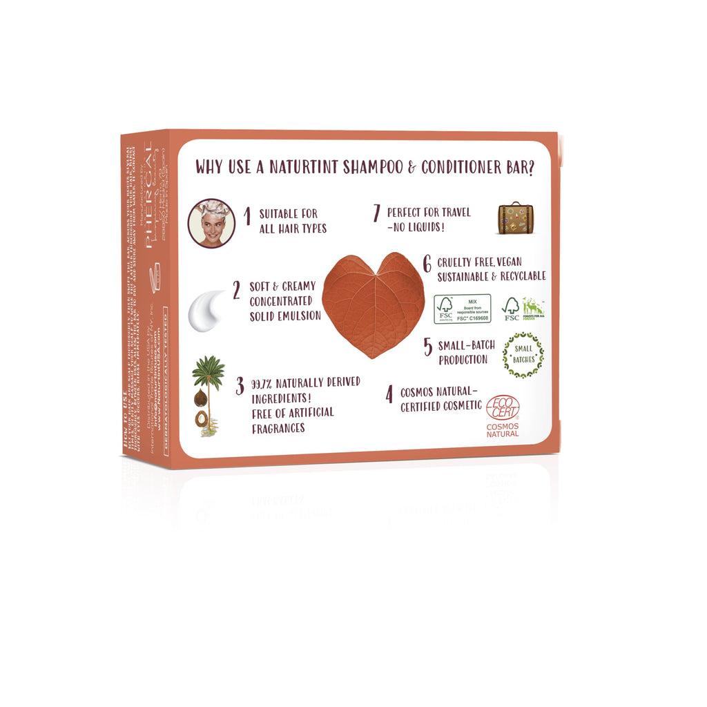 Naturtint Shampoo & Conditioner Bar Orange – Naturally Derived, Cruelty Free, All Hair Types, Travel Ready