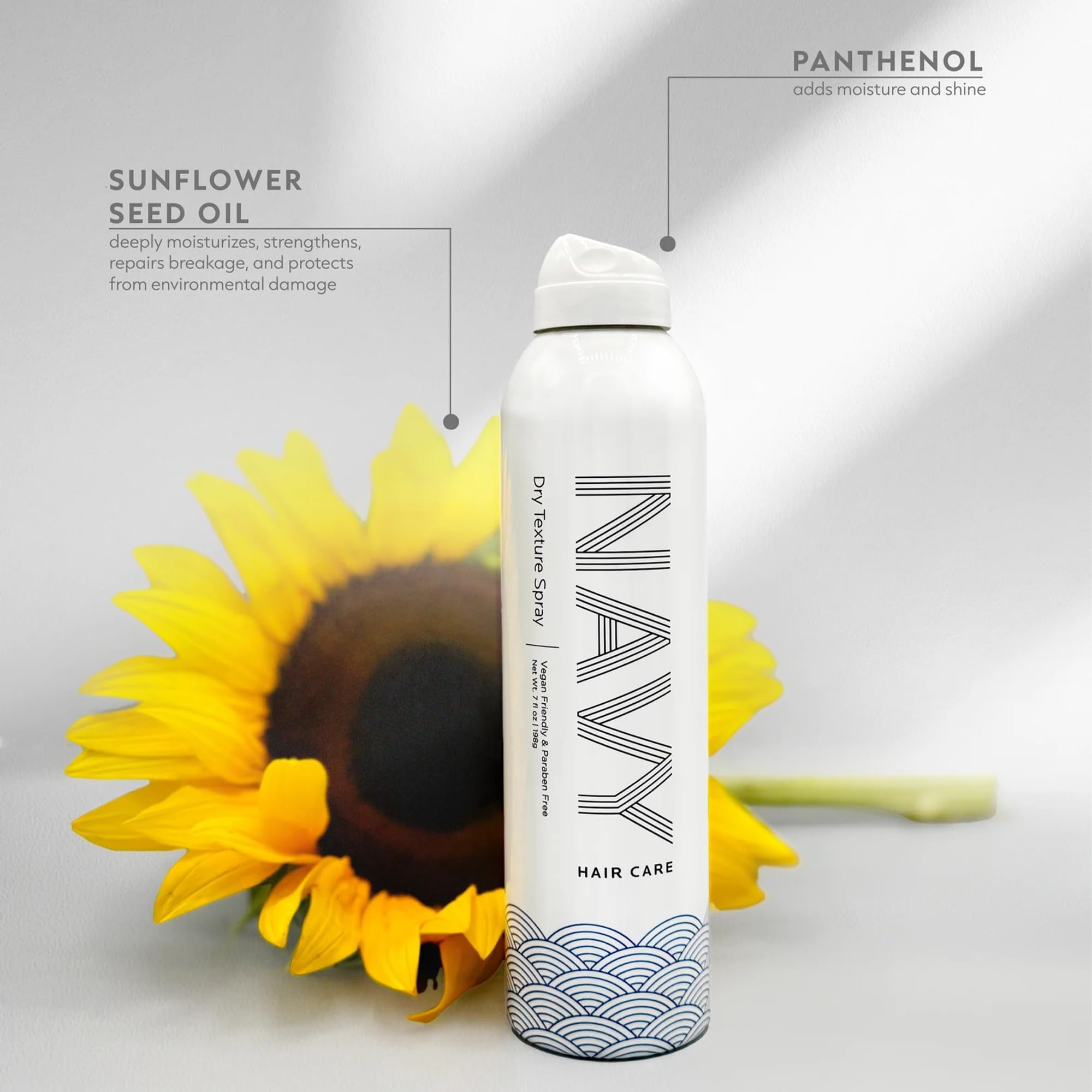 NAVY HAIR CARE Dry Texture Hair Spray | Instant Volume & Flexible Hold | Lightweight, Sunflower Oil Formula | 7 oz