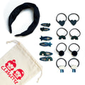 Navy Blue School Hair Clips, Bobble Hair Ties, Headband & Bag | The Gift Set