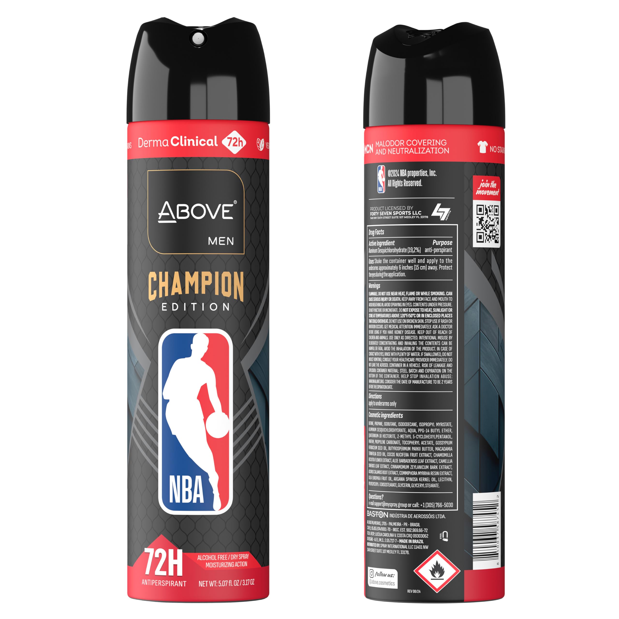 NBA Houston Rockets Deodorant Gift Set – 4 x 5.07 oz, 4 Signature Scents, 72h Protection