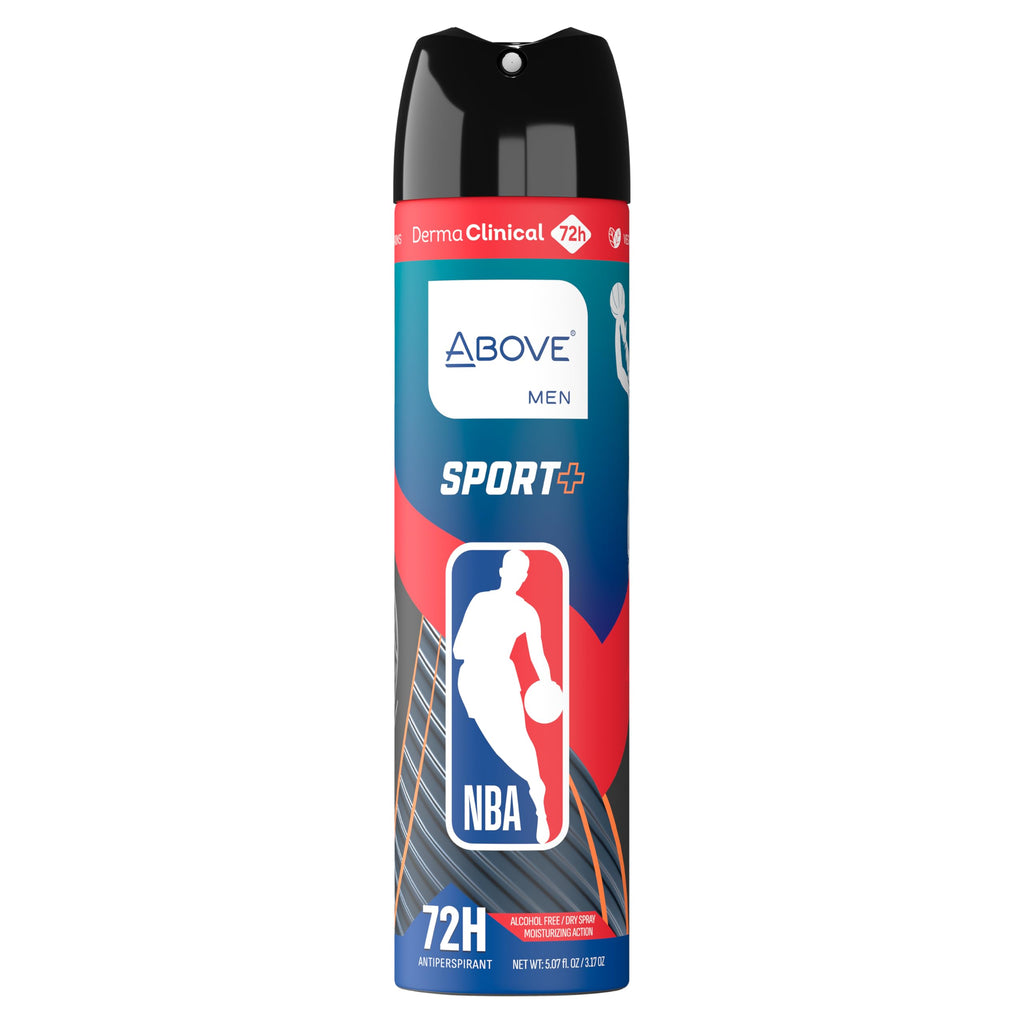 NBA Above SPORT PLUS Antiperspirant Deodorant Spray – 3-Pack | 72H Sweat & Odor Protection | Dry Spray