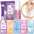 NBC BeautiLab Pedicure Kit Foot Spa Set – Lavender 6-Piece Foot Care: Bubble Salt, Sugar Scrub, Massage Mask & Lotion