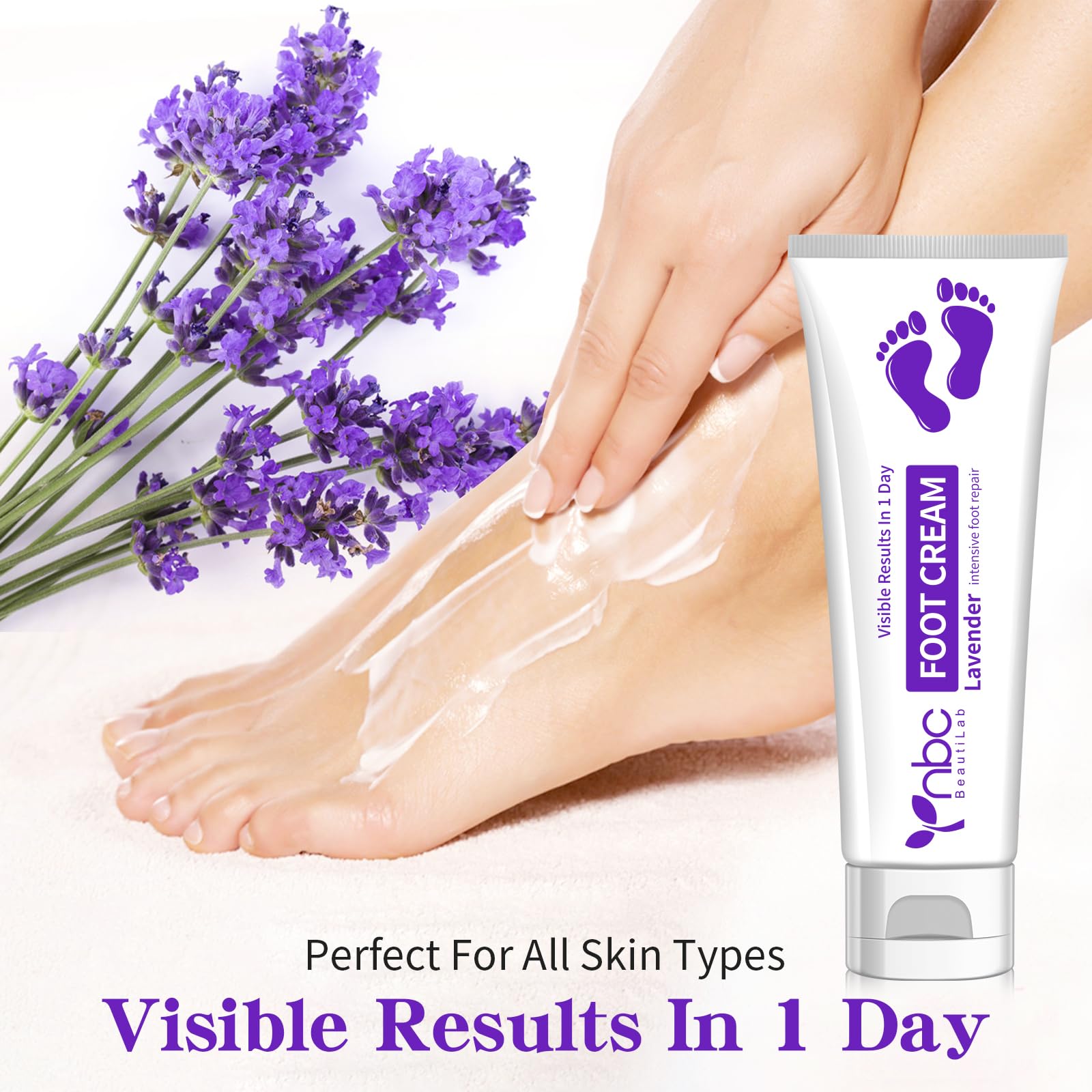 NBC BeautiLab Foot Callus Remover & Hand & Foot Cream – 80ml Lavender, Deep Hydration for Dry Skin
