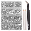 NCB 8000pcs Non Hotfix Rhinestones – Mixed Sizes SS3-SS30 with Tweezers & Pen