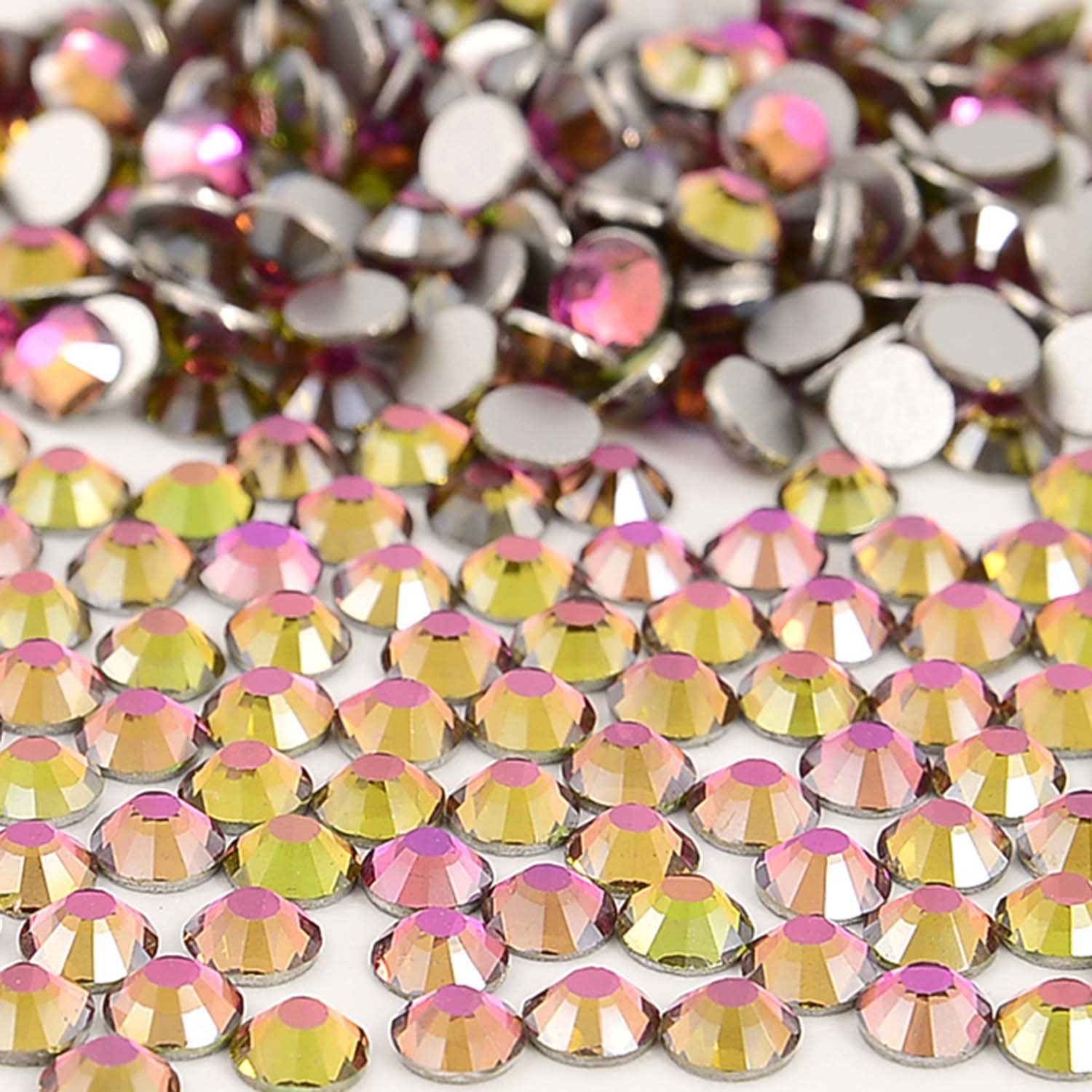 NCB Nancybeads 1500pcs Golden Rose Flat-Back Glass Rhinestones ss20 5mm