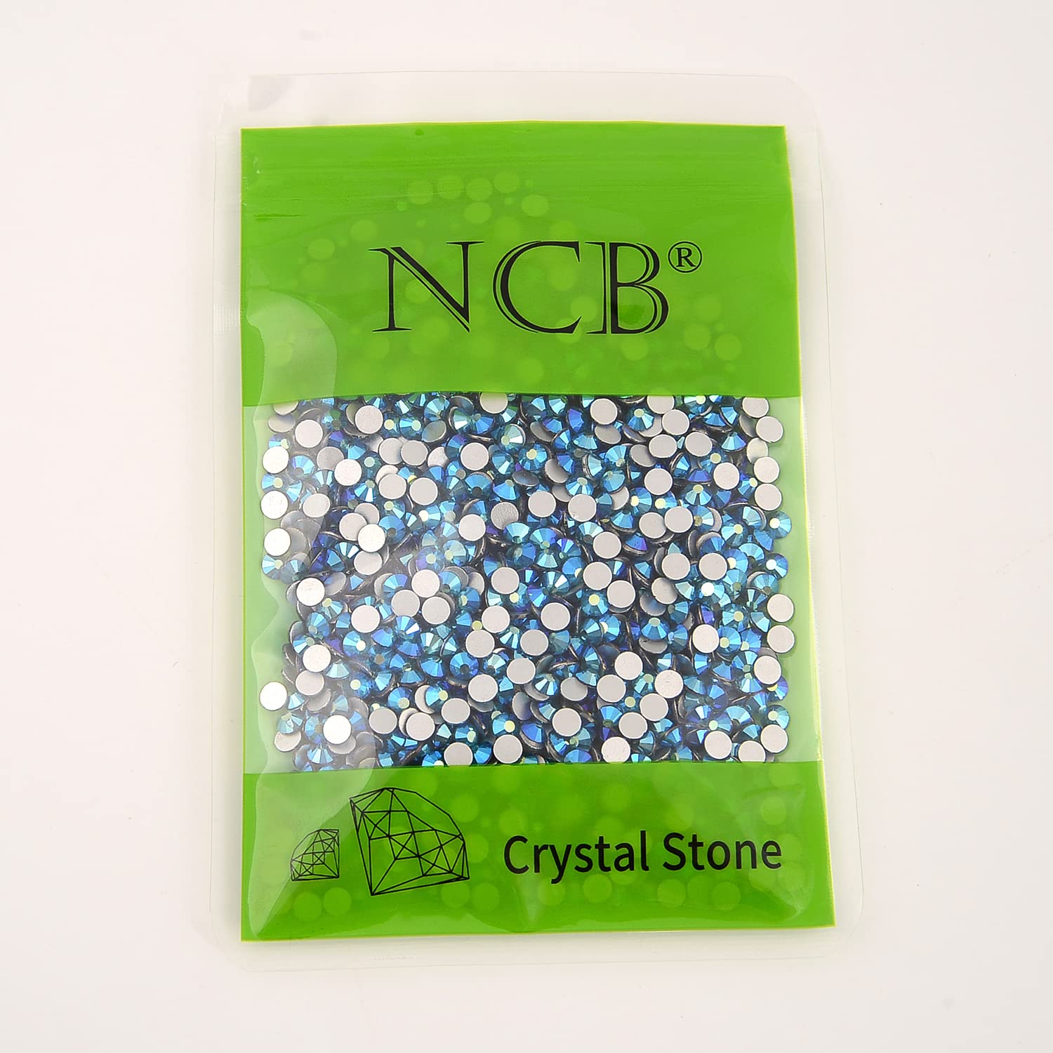 NCB Nancybeads 1500pcs Blue Zircon AB Flat-Back Glass Nail Art Rhinestones SS20