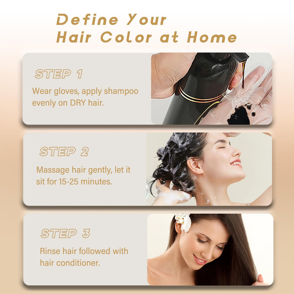 NCEPROHR Brown Hair Dye ShampooCherry Brown – 16.9 oz Color in Minutes | 3-in-1 Hair Dye, Shampoo & Conditioner