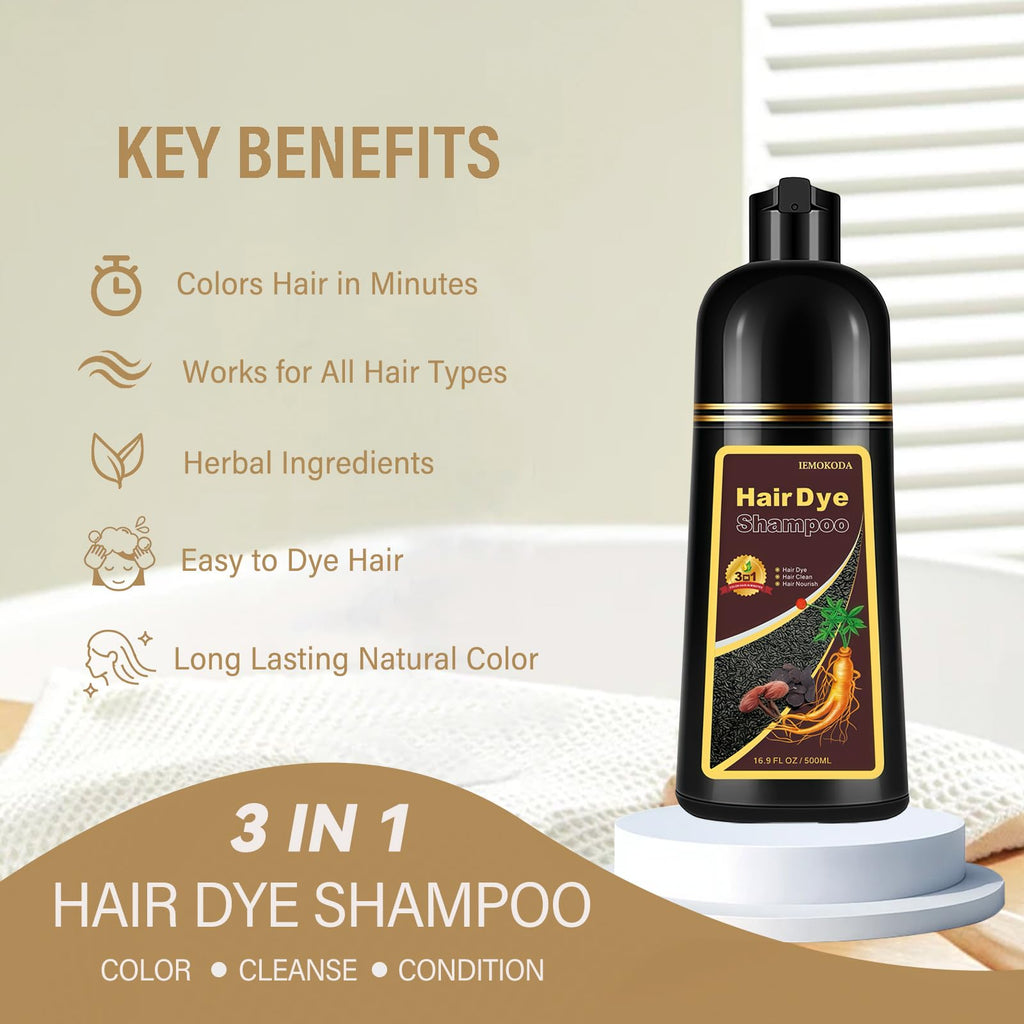 NCEPROHR Silver Gray Hair Dye Shampoo — Instant Color in Minutes, 3-in-1 Shampoo + Conditioner, Long-Lasting Silver Tint (16.9 oz)