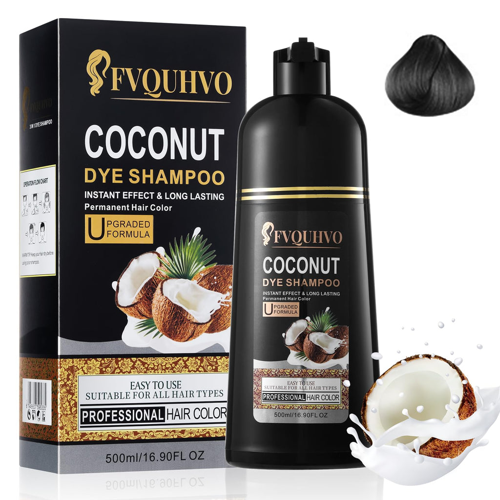 NCEPROHR Coconut Dye Shampoo – 3-in-1 Color for Brown Hair
