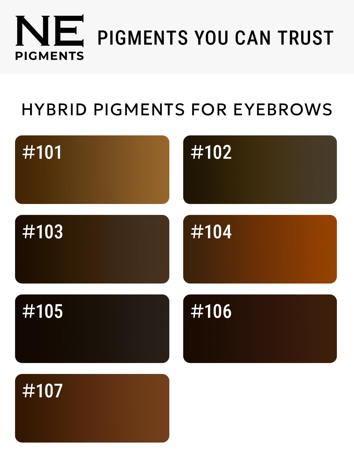 NE PIGMENTS #106 Warm Brunette by Elena Nechaeva – Microblading Ink for Subtle, Natural Brows