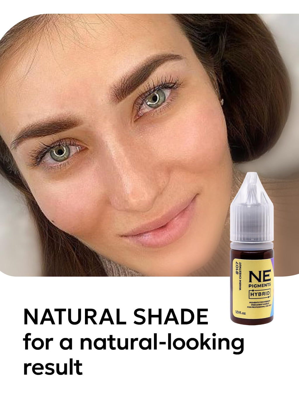 NE PIGMENTS #107 Warm Chestnut – Microblading Ink for Eyebrows by Elena Nechaeva