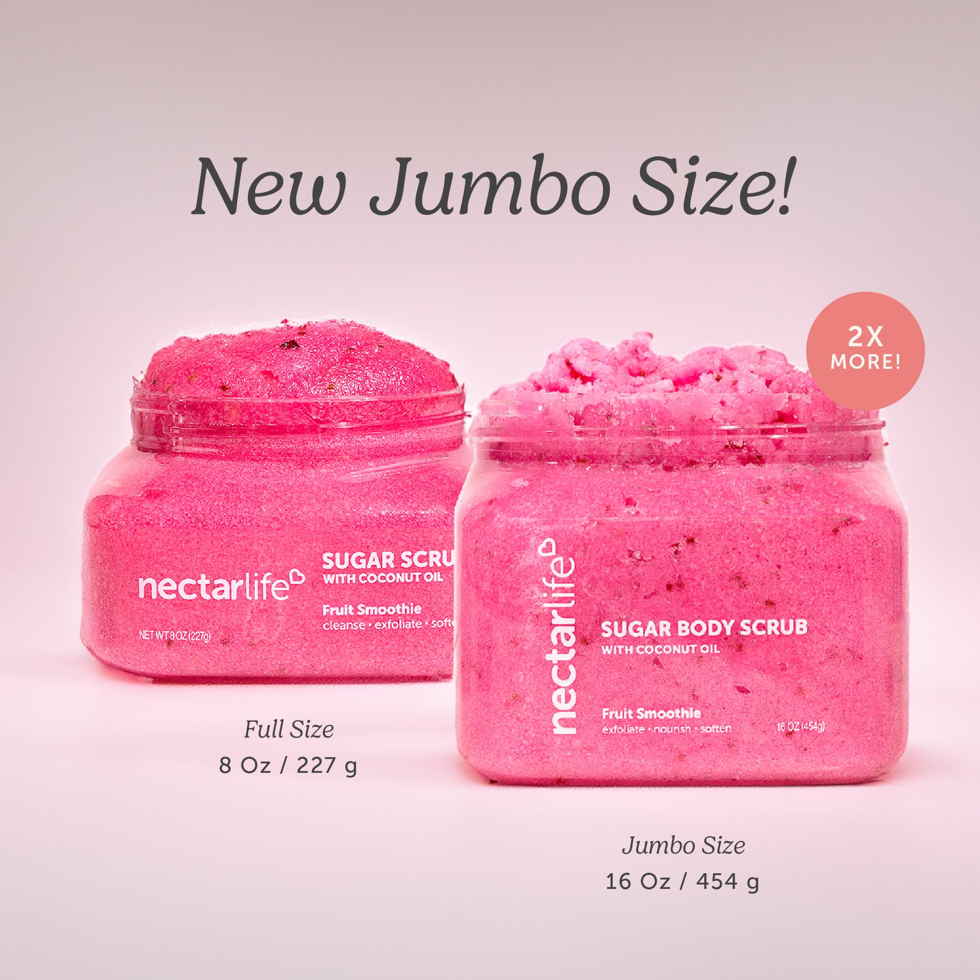 Nectar Life Exfoliating Sugar Scrub – Moisturizing Body Scrub with Coconut Oil & Shea Butter (16 oz) | Nectar Bath Treats