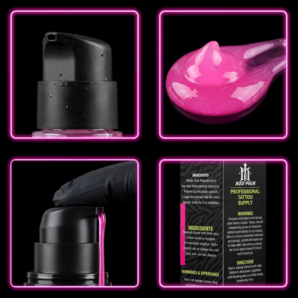 nedpain Pro Tattoo Transfer Gel – 8.4 oz with Pump for Precise Stencil Transfers