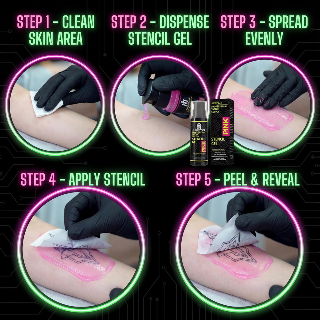 nedpain Pro Tattoo Transfer Gel – 8.4 oz with Pump for Precise Stencil Transfers