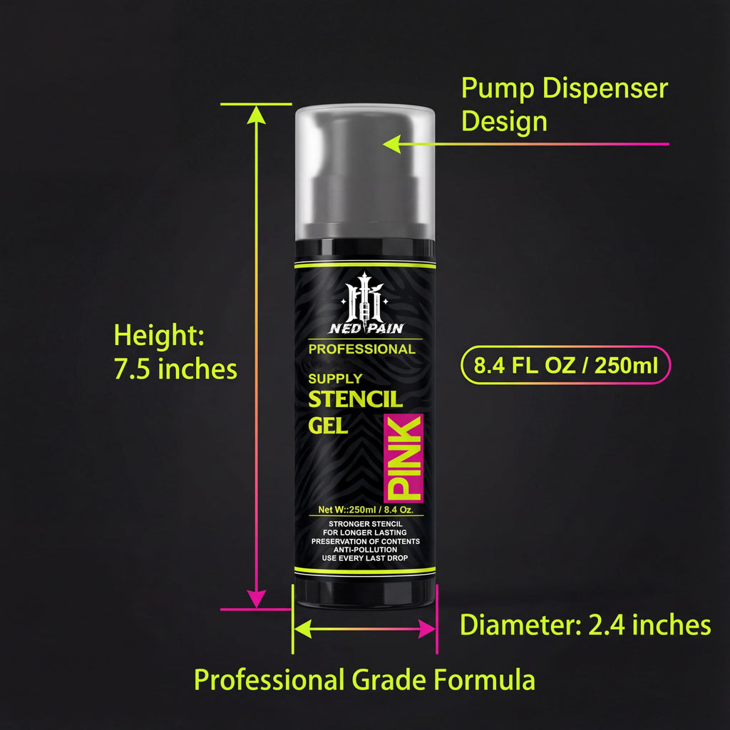 nedpain Pro Tattoo Transfer Gel – 8.4 oz with Pump for Precise Stencil Transfers