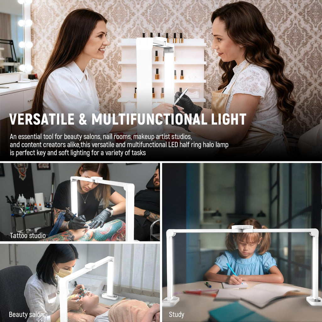 NEEWER Basics 33.5-inch Nail Light – 40W Foldable Desk LED Lamp with Phone Holder, 3 Color Modes, CRI85+