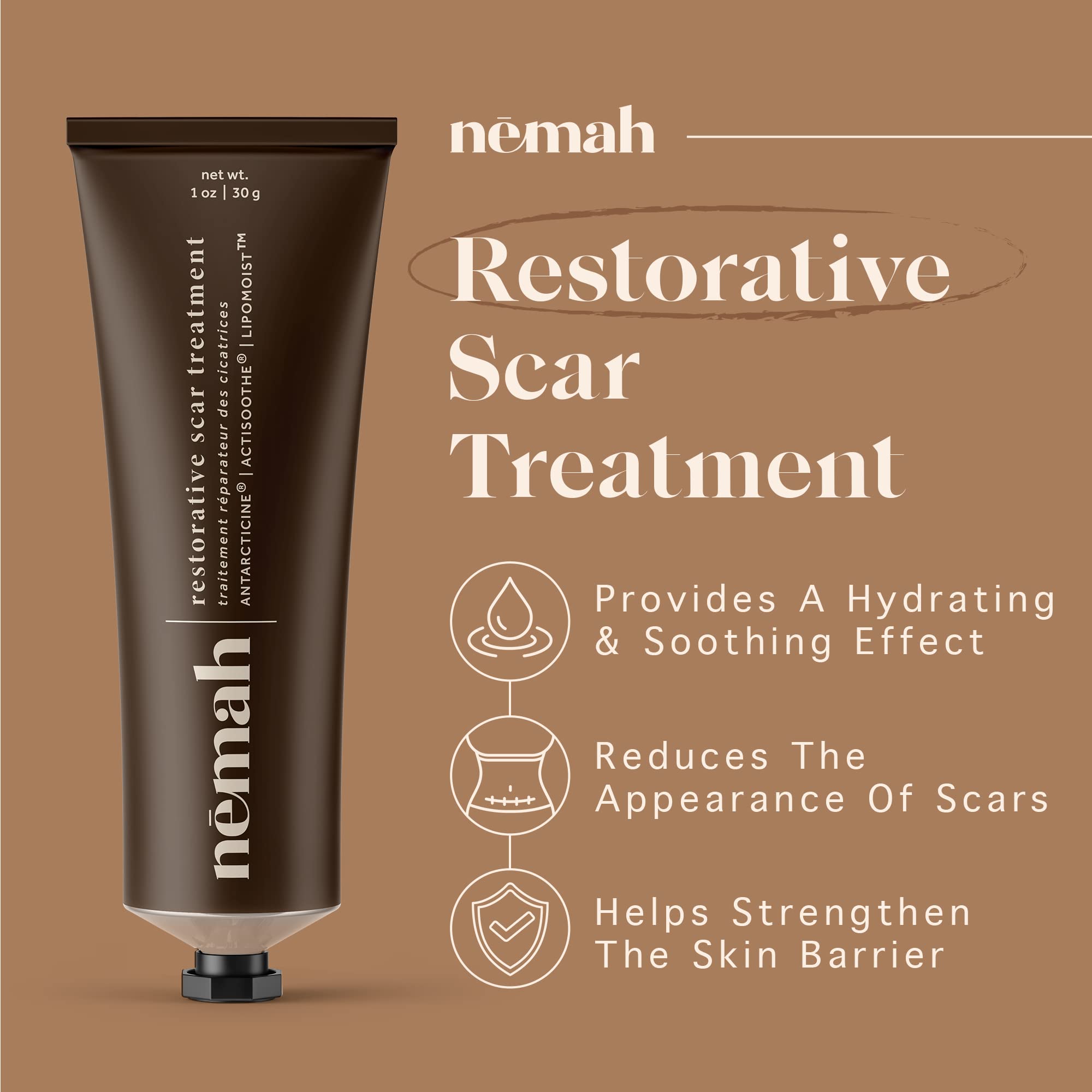 Nemah Restorative Scar Treatment - C-Section Recovery, Postpartum Scar Care - Vegan & Cruelty-Free - 1 oz