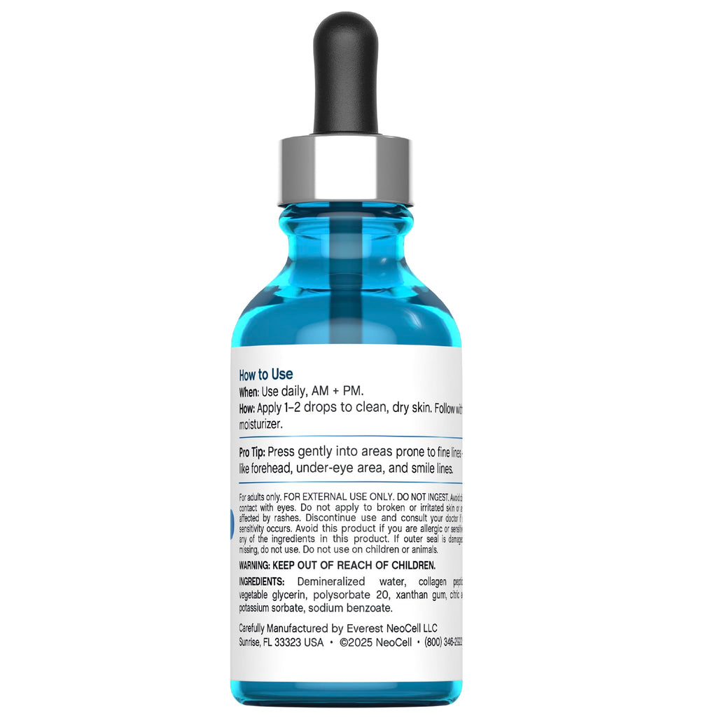 NeoCell Collagen Peptides Serum for Face – 2 oz | Advanced Skin Care, Targeted Fine Lines