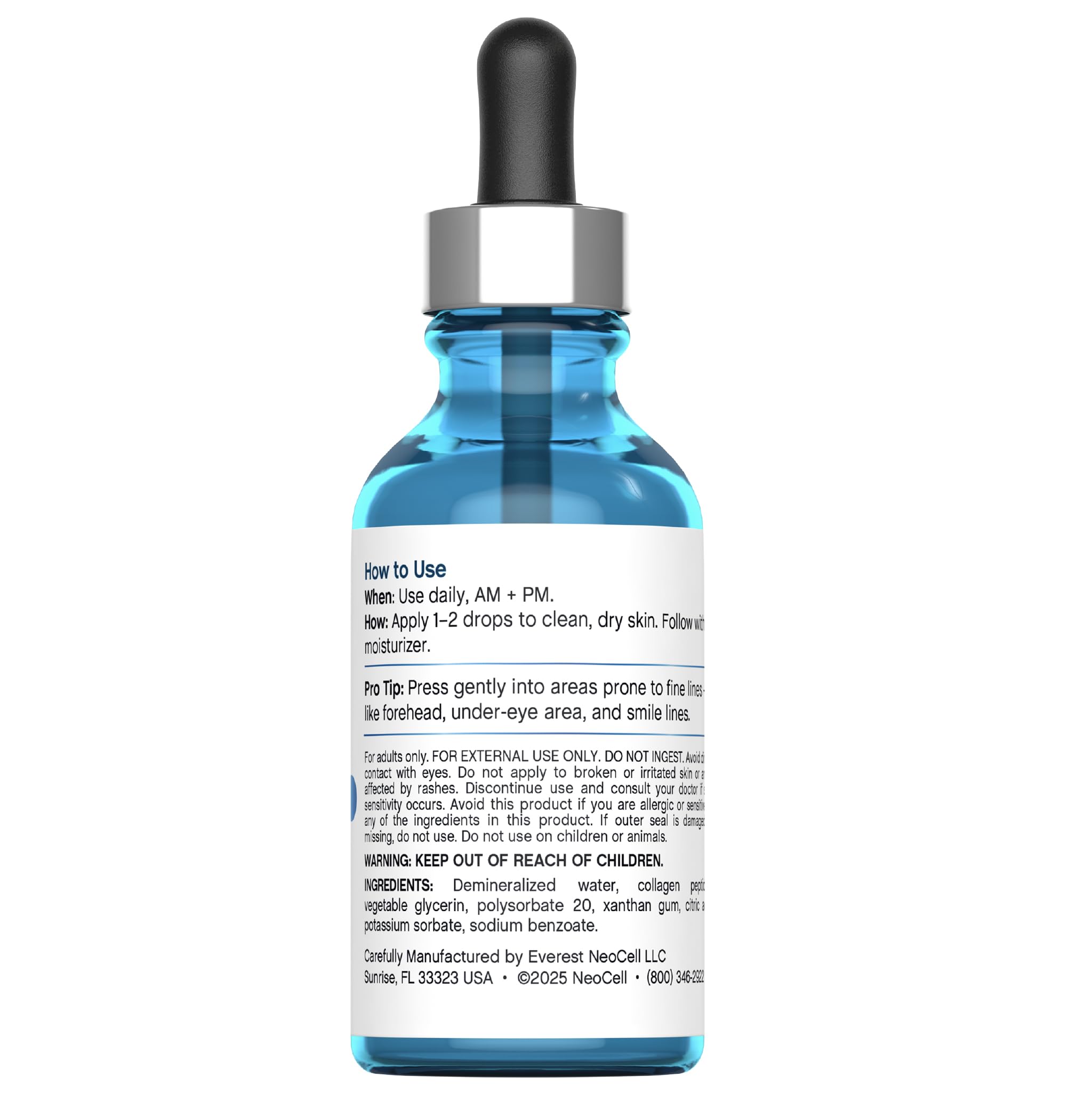 NeoCell Collagen Peptides Serum for Face – 2 oz | Advanced Skin Care, Targeted Fine Lines