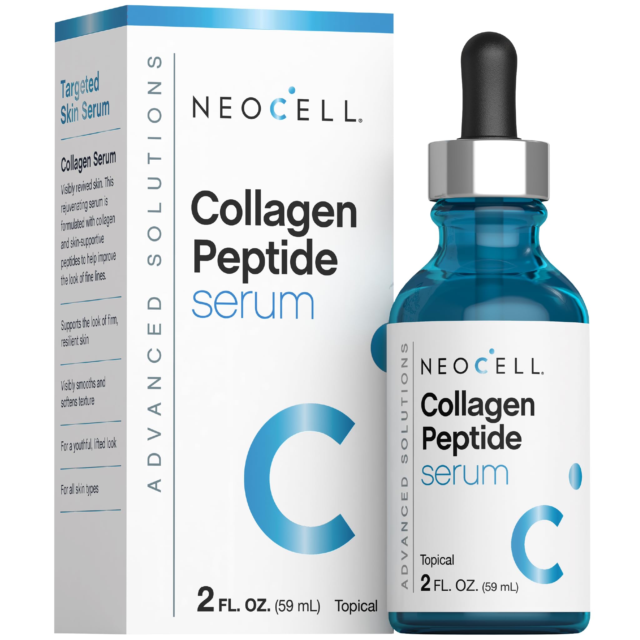 NeoCell Collagen Peptides Serum for Face – 2 oz | Advanced Skin Care, Targeted Fine Lines