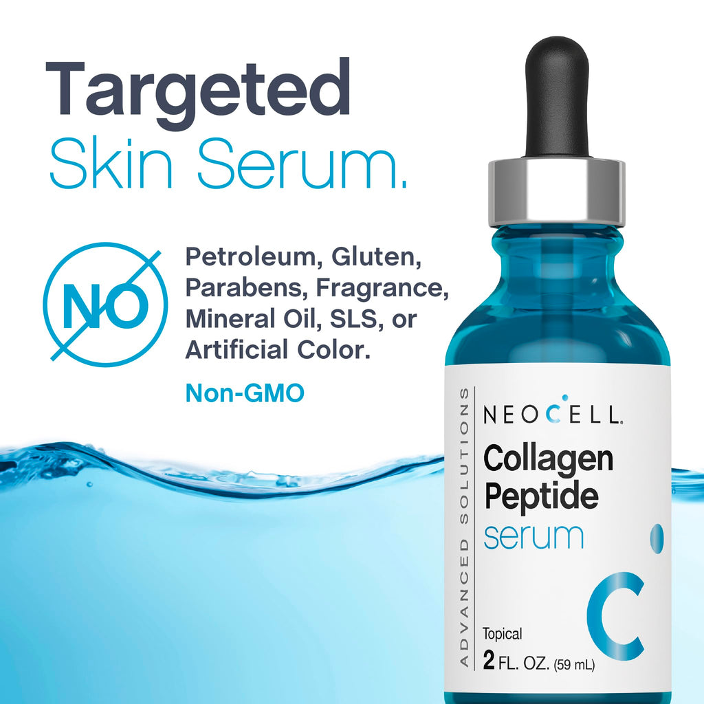 NeoCell Collagen Peptides Serum for Face – 2 oz | Advanced Skin Care, Targeted Fine Lines