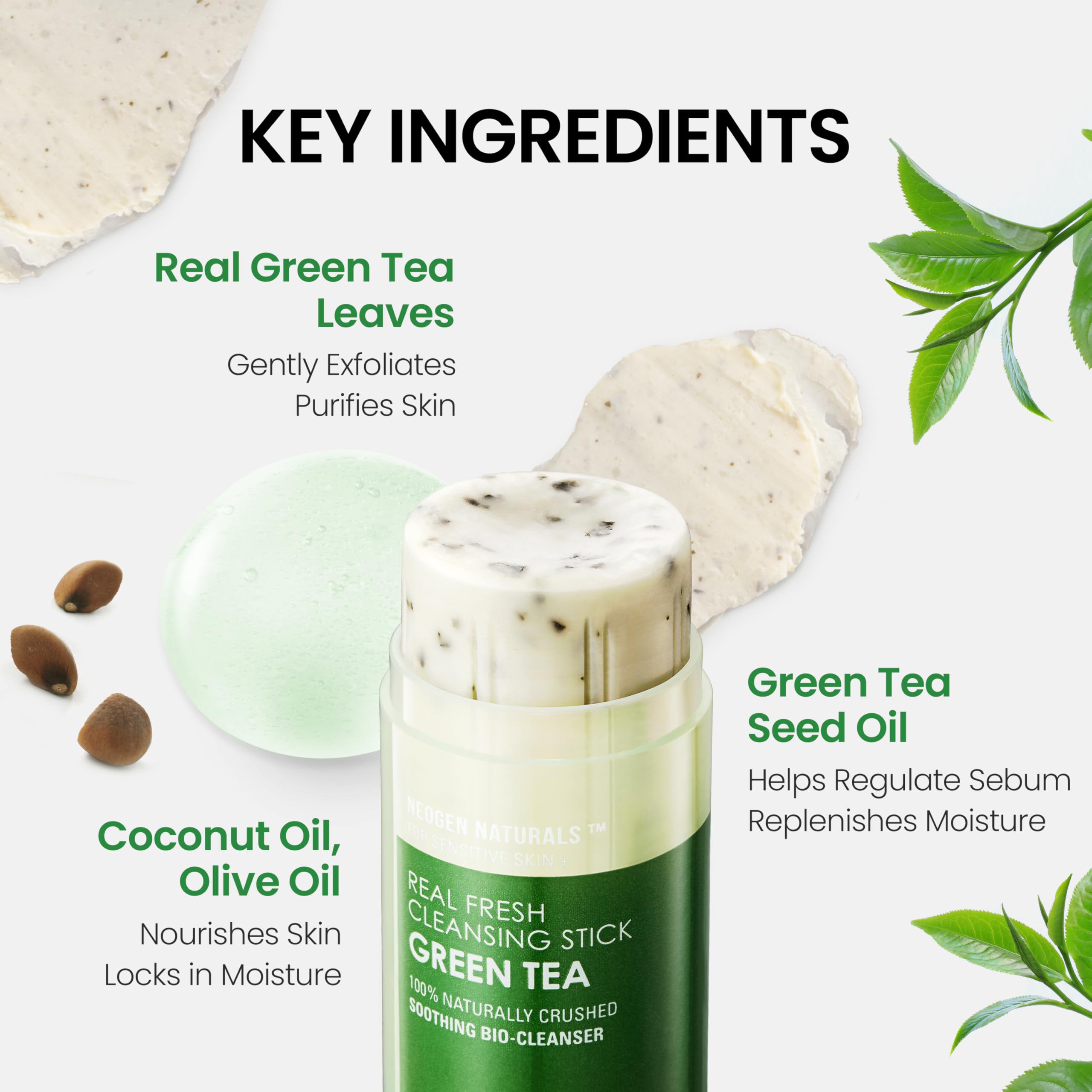 DERMALOGY by NEOGENLAB Cleansing Stick with Green Tea Leaves – Hydrating Travel Size