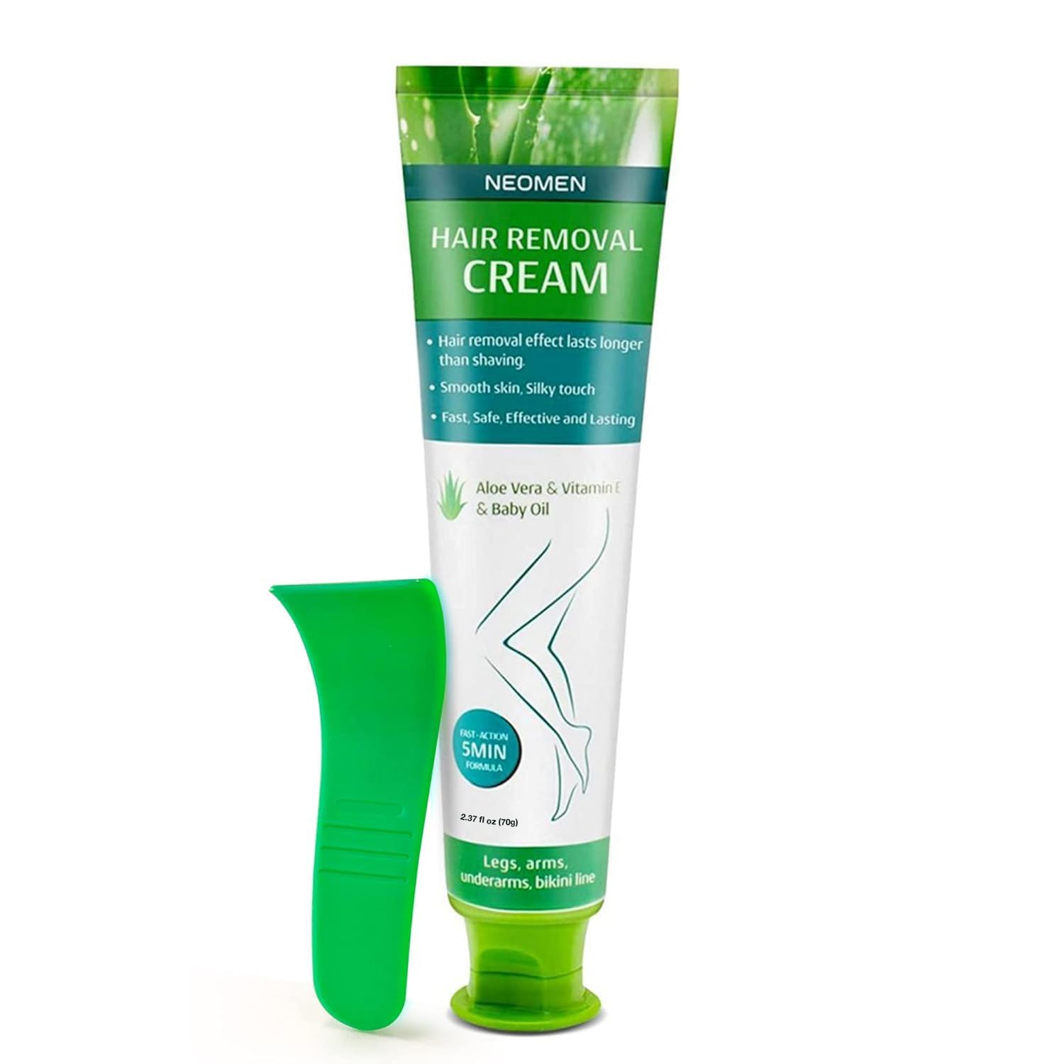 NEOMEN Hair Removal Cream for Men & Women – Painless, Sensitive-Skin Formula with Aloe Vera & Vitamin E (2.37 fl oz)