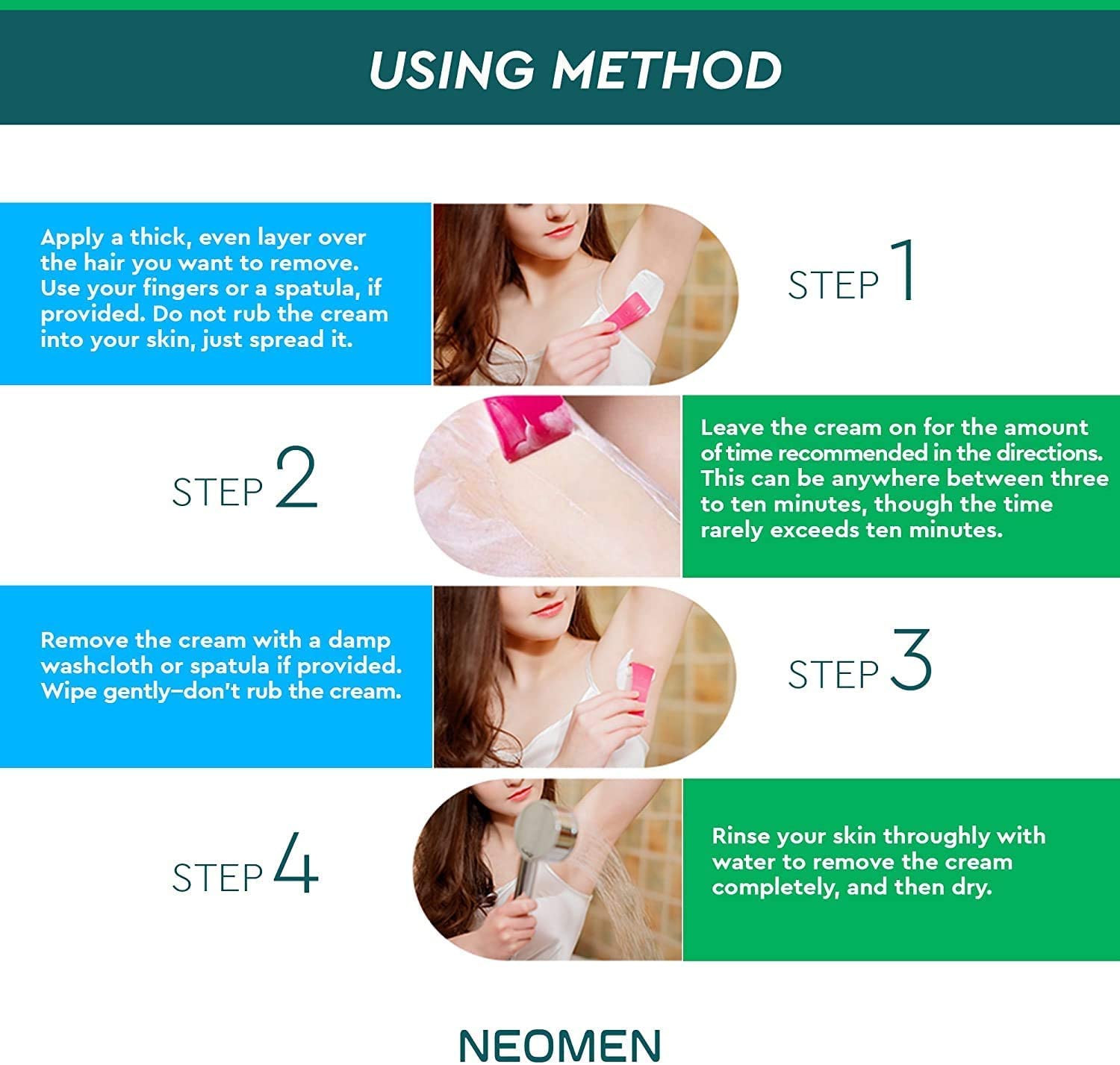 NEOMEN Hair Removal Cream for Men & Women – Painless, Sensitive-Skin Formula with Aloe Vera & Vitamin E (2.37 fl oz)