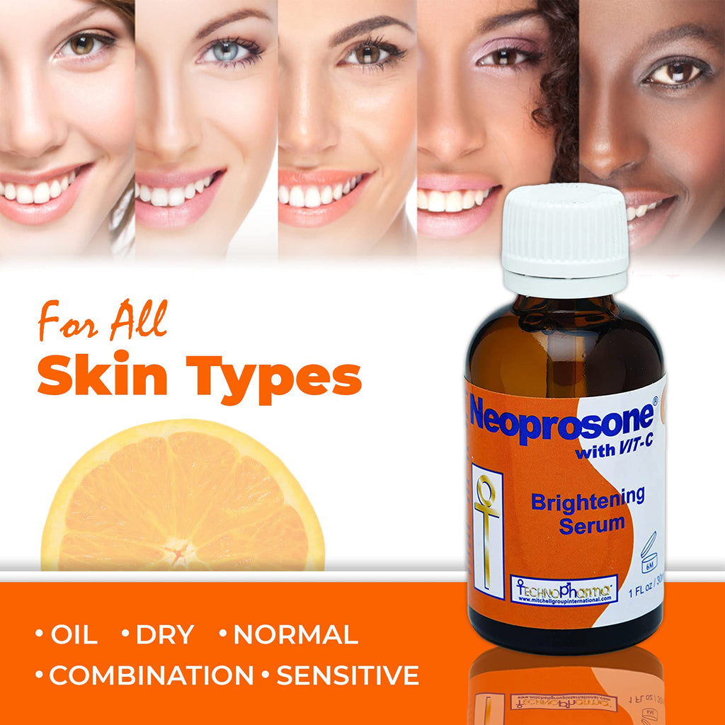 Neoprosone Vitamin C Serum for Face – Brightening Serum with Alpha Arbutin & Castor Oil (Pack of 2) | 1 Fl oz / 30 ml