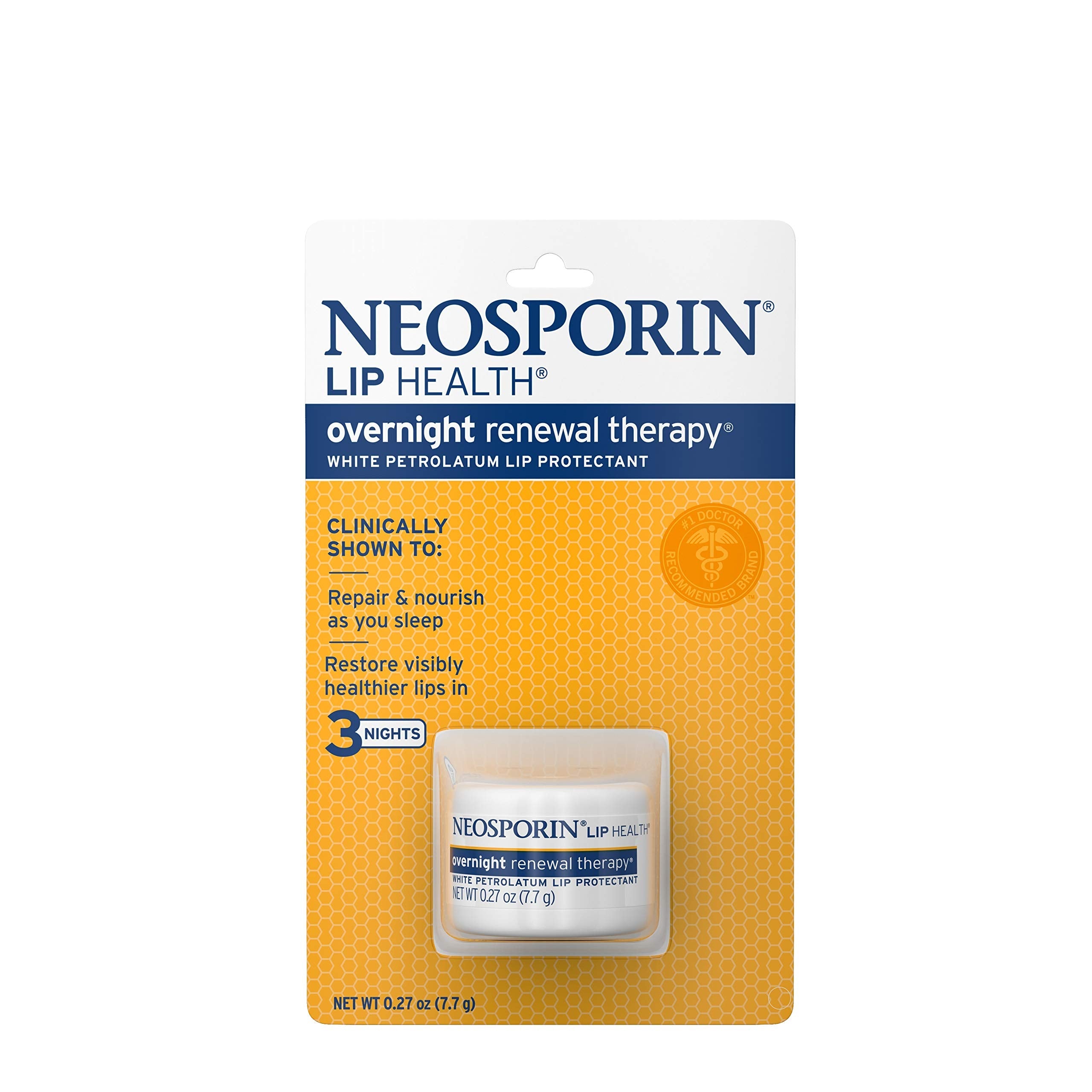 Neosporin Lip Health Overnight Renewal Therapy – 5 Count | Lip Care for Nighttime Hydration