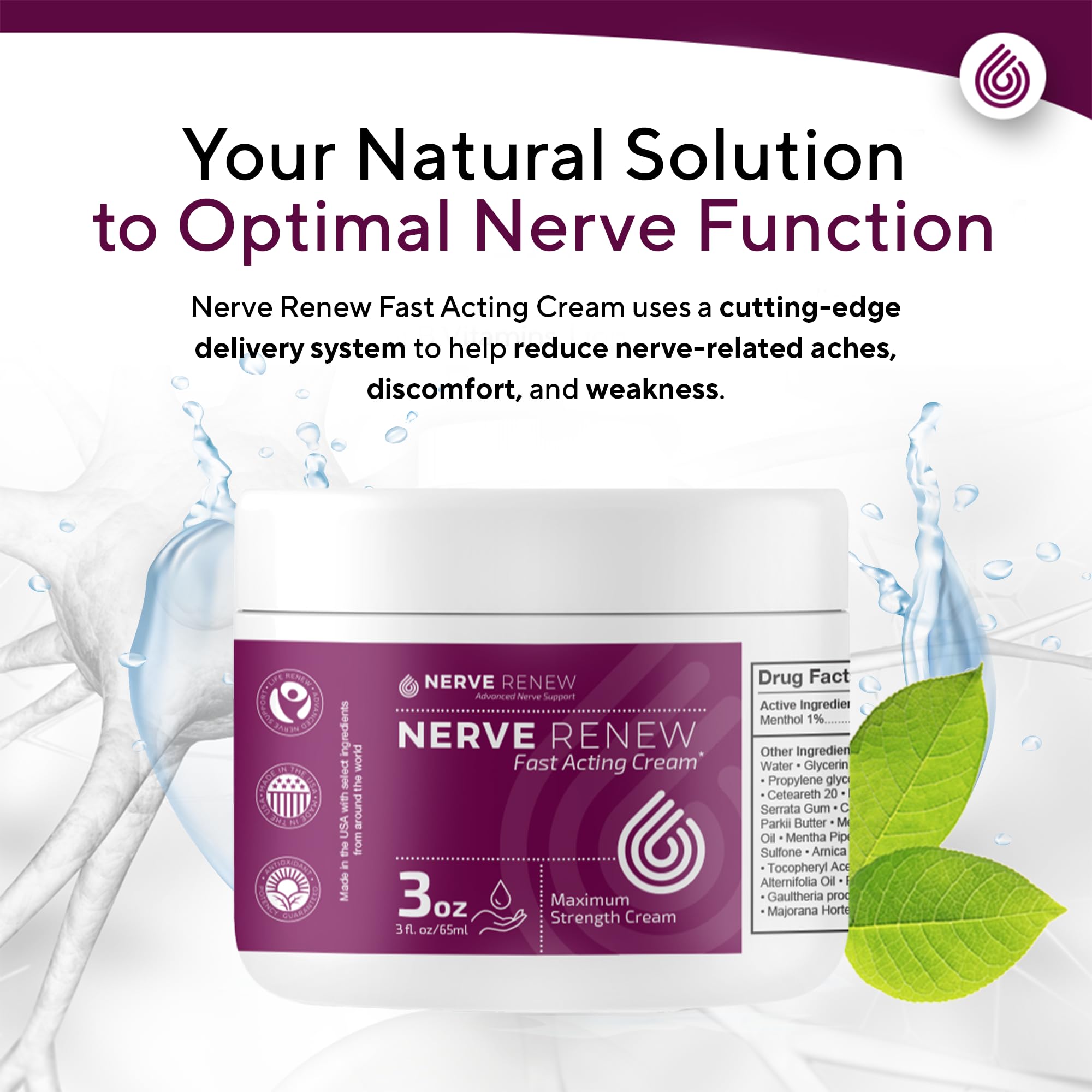 NERVE RENEW Maximum Strength Fast-Acting Nerve Cream – 3 Pack