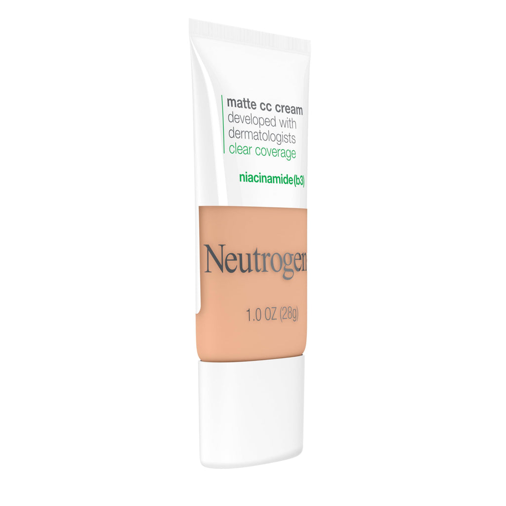 Neutrogena Clear Coverage Flawless Matte CC Cream – Full Coverage, Oil-Free, Sand 4.0