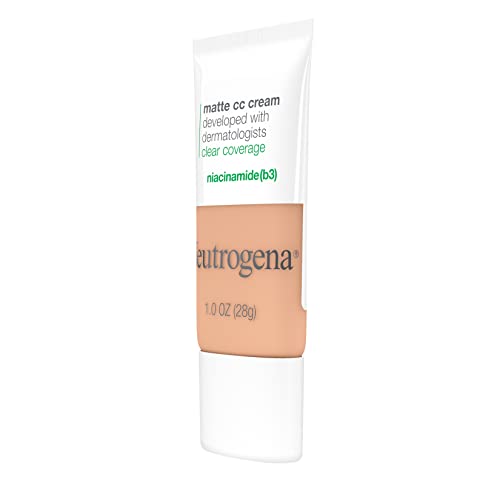Neutrogena Clear Coverage Flawless Matte CC Cream – Full Coverage, Oil-Free, Sand 4.0