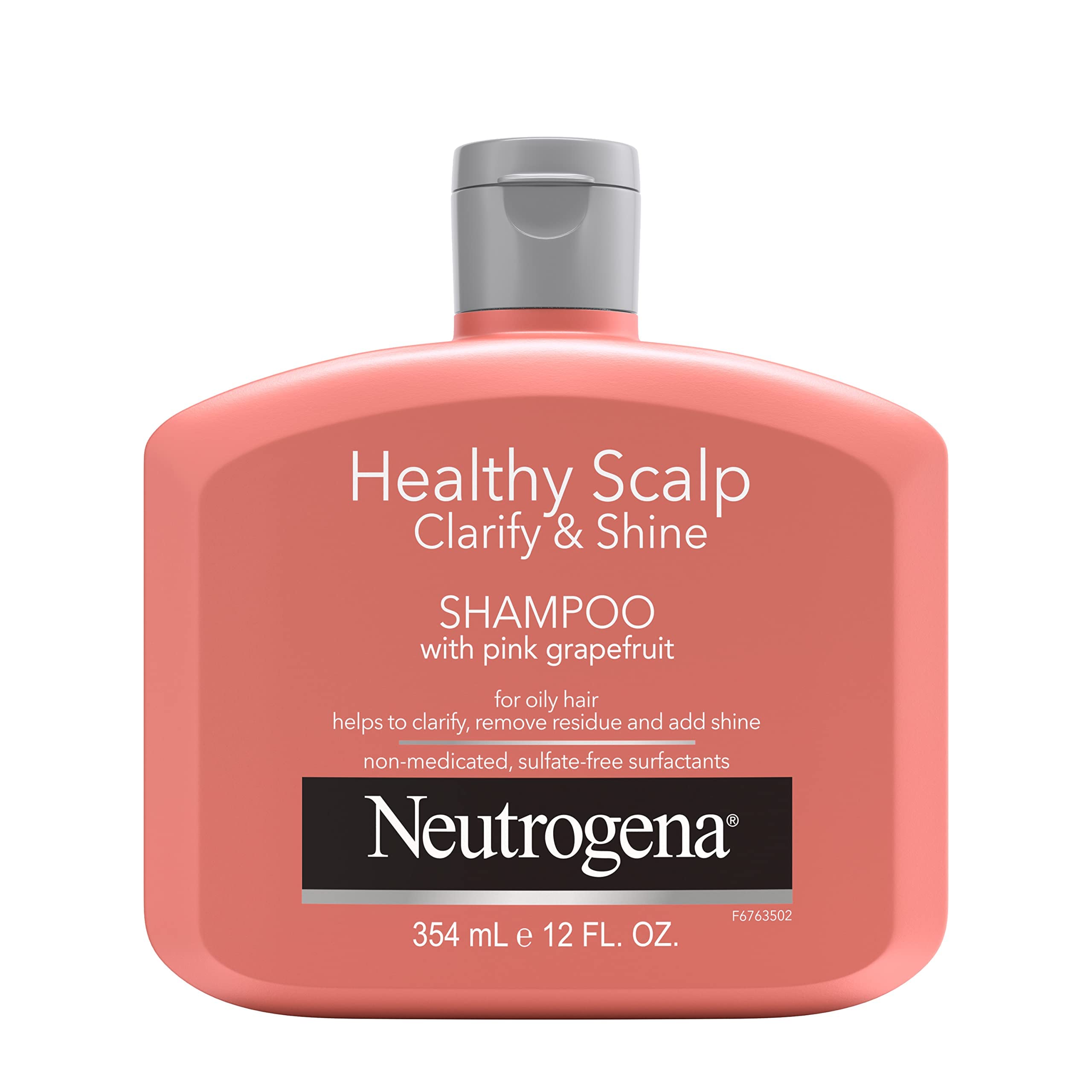 Neutrogena Exfoliating Healthy Scalp Clarifying Shampoo for Oily Hair & Color-Treated Hair | Pink Grapefruit, pH-Balanced, Sulfate-Free, 12 Fl Oz