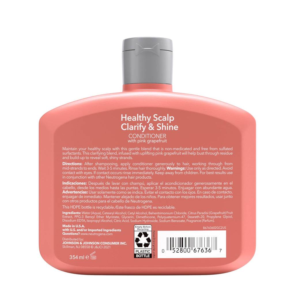 Neutrogena Exfoliating Healthy Scalp Clarify & Shine Conditioner for Oily Hair – Pink Grapefruit