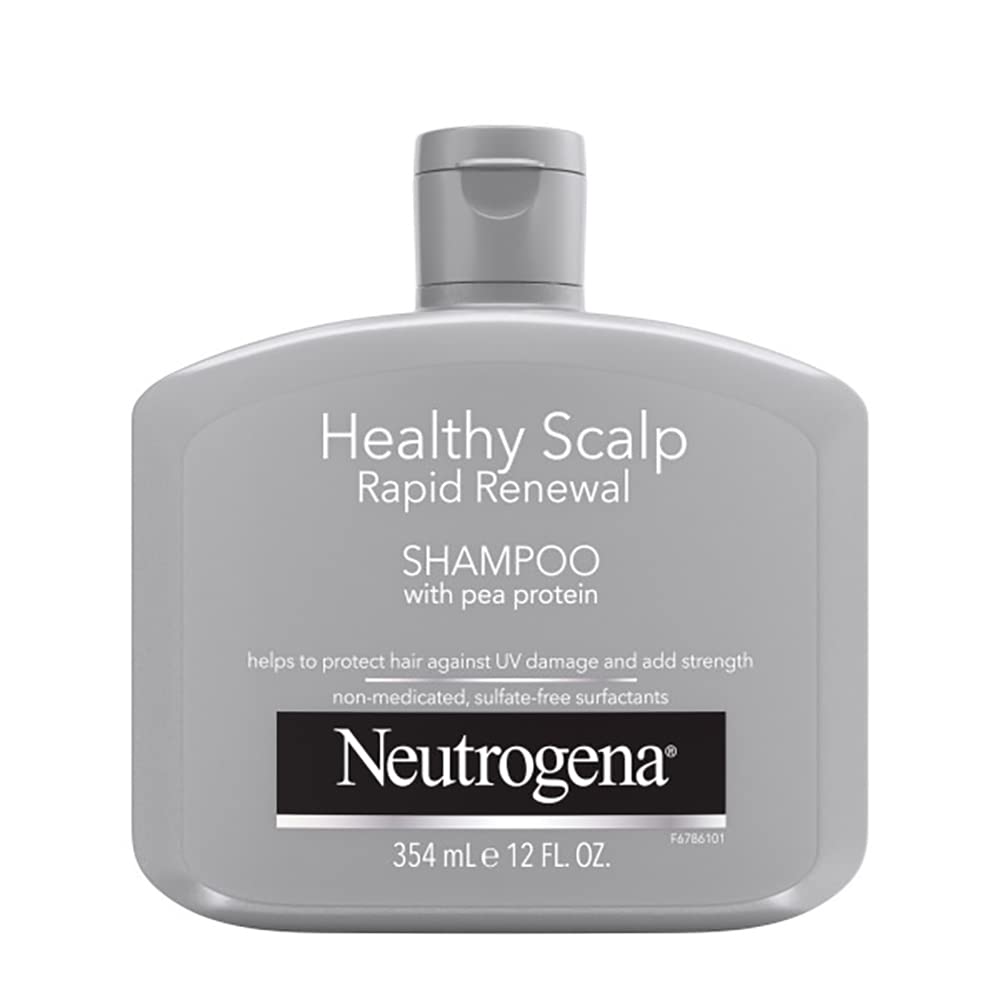 Neutrogena Healthy Scalp Rapid Renewal Shampoo with Pea Protein – UV Protection, Fragrance Free, 12 oz