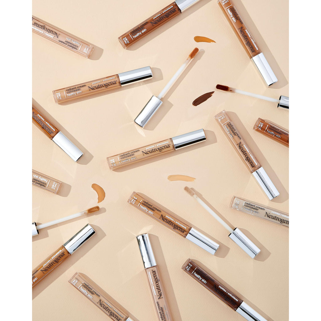 Neutrogena Healthy Skin Radiant Brightening Cream Concealer – Lightweight, Non-Comedogenic (Cashew Light/Medium 03, 0.24 oz)