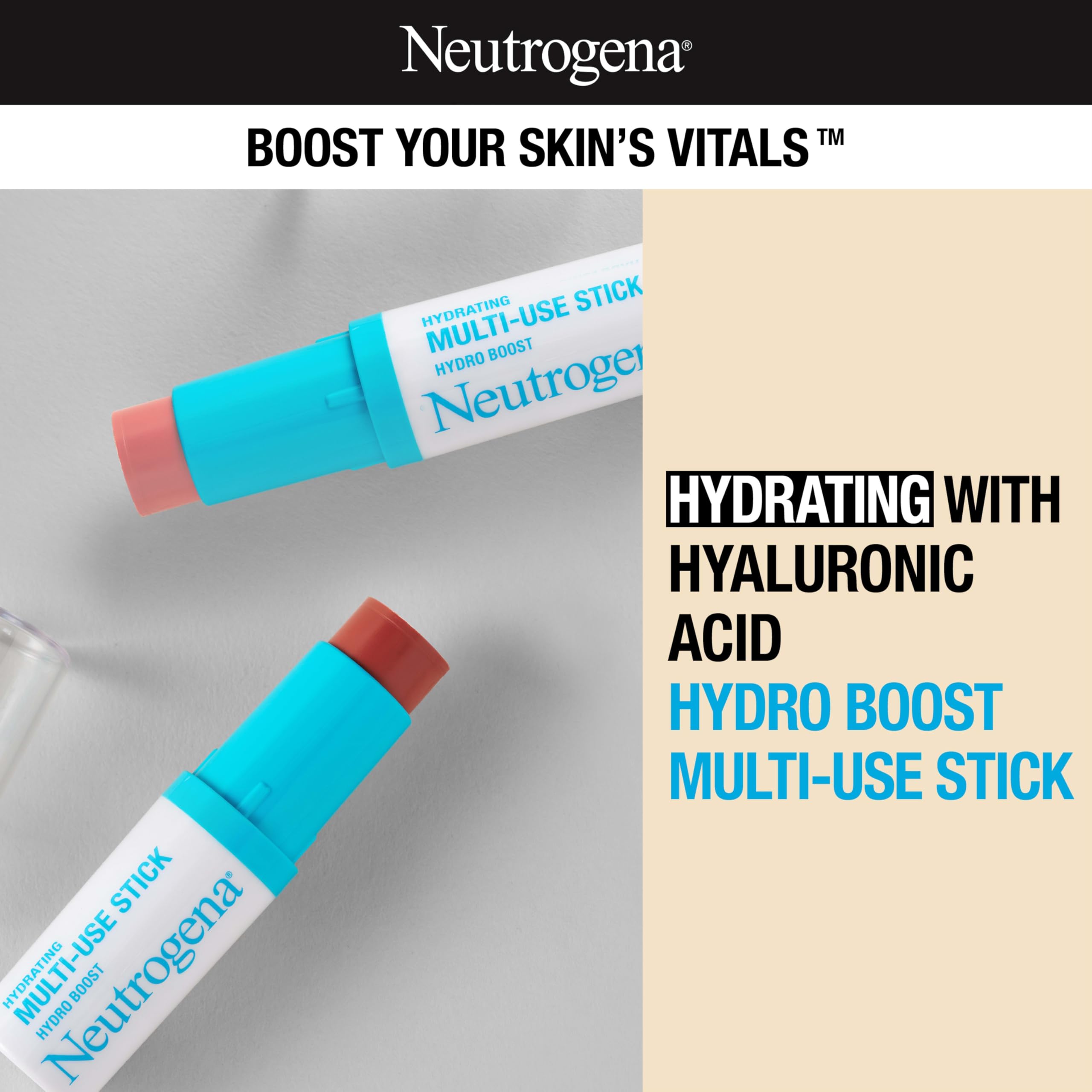 Neutrogena Hydro Boost Hydrating Multi-Use Makeup Stick – Soft Pink, 0.26 oz
