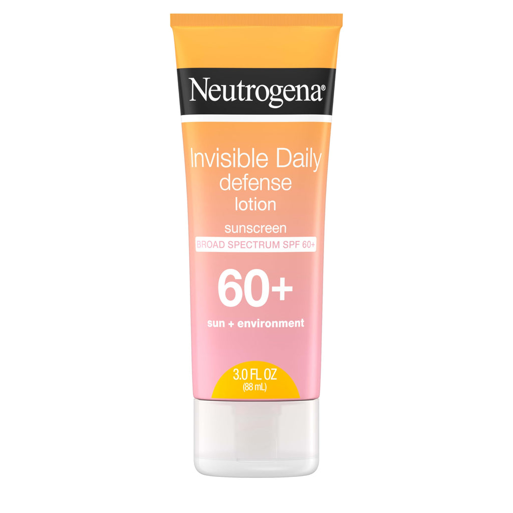 Neutrogena Invisible Daily Defense Sunscreen Lotion SPF 60+ — Broad Spectrum, Water-Resistant, Oxybenzone-Free