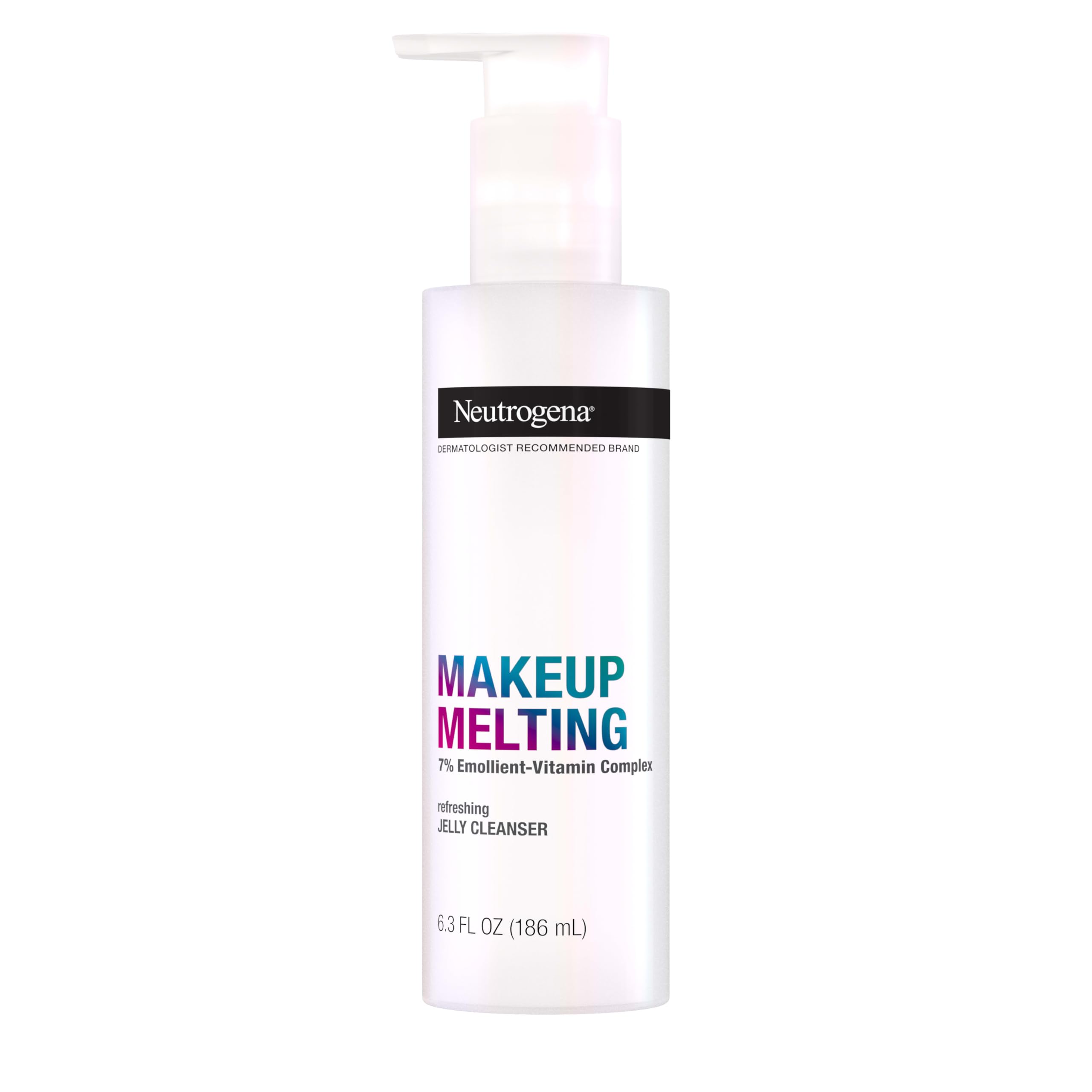 Neutrogena Makeup Melting Jelly Cleanser — Oil-Free Eye & Face Remover with 7% Emollient-Vitamin Complex, 6.3 fl oz